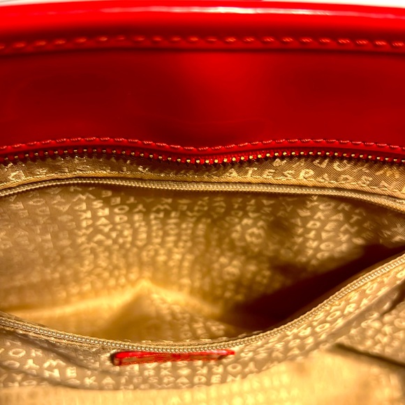 Kate Spade Red Patent Logo Perforated Tote - Picture 7 of 14